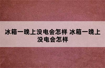 冰箱一晚上没电会怎样 冰箱一晚上没电会怎样